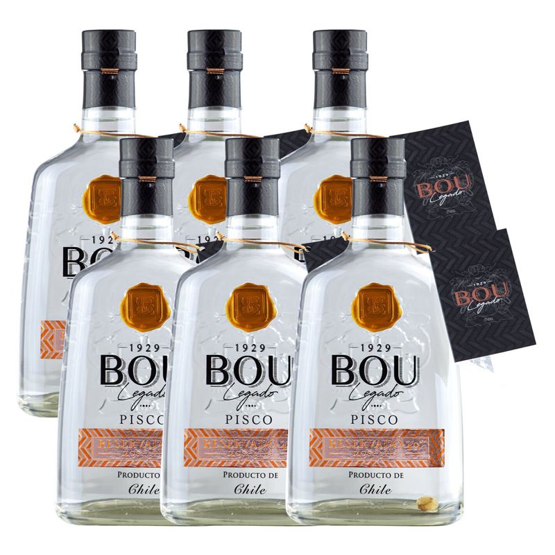 BOU - Caja X 6 Pisco Bou Legado Original Blanco 40