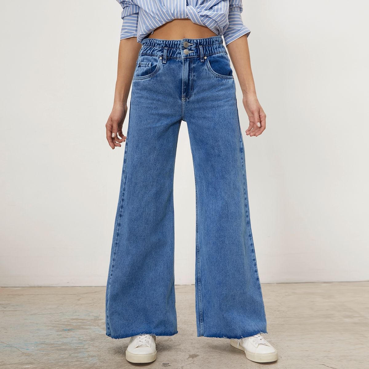 BASEMENT - Basement Jeans Wide Leg Alto Mujer