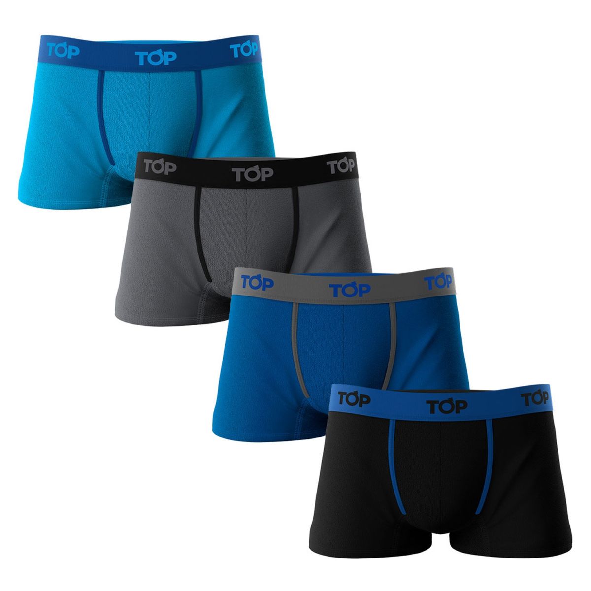 TOP - Pack De 4 Boxers Cortos Algodón Hombre Top