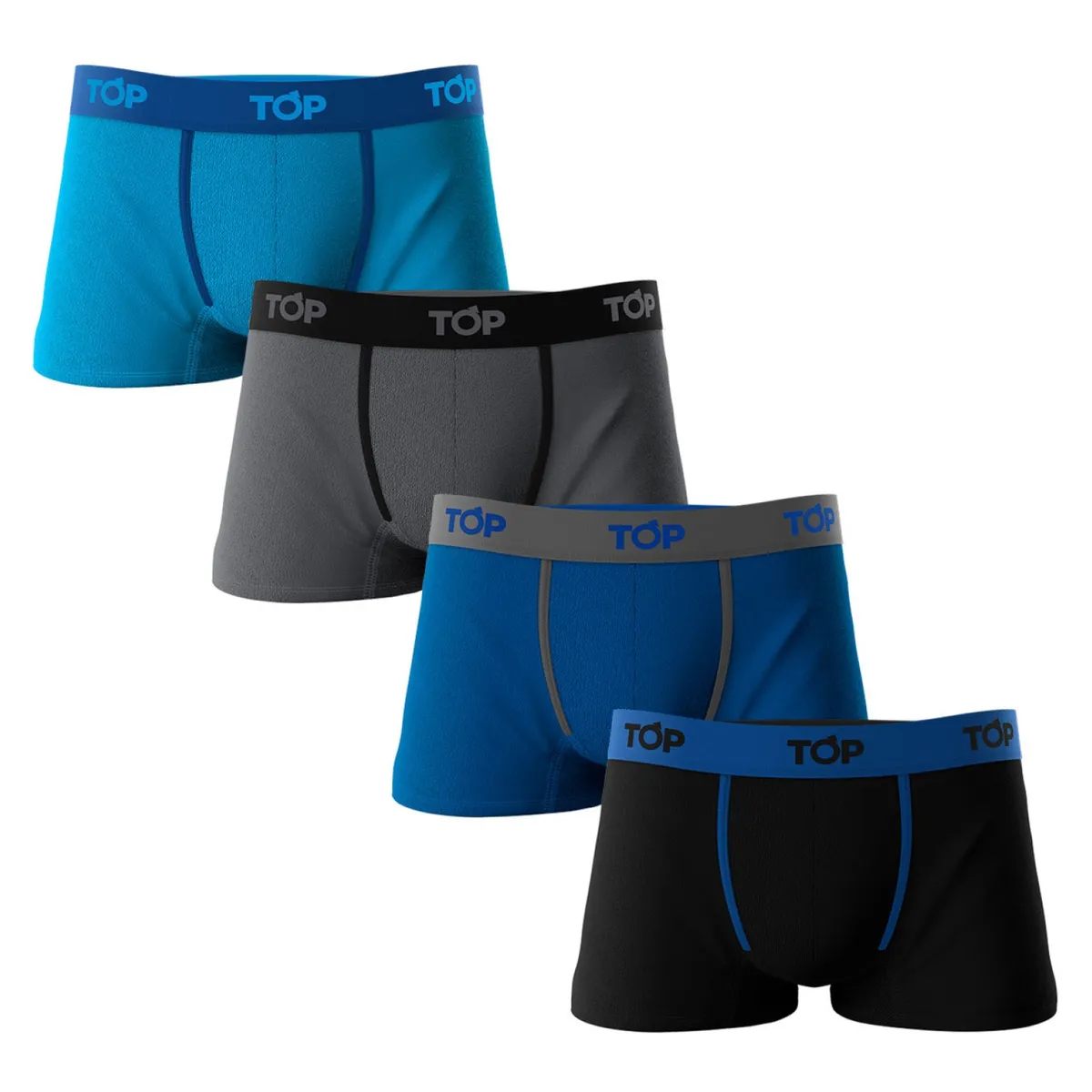 TOP - Pack De 4 Boxers Cortos Algodón Hombre Top
