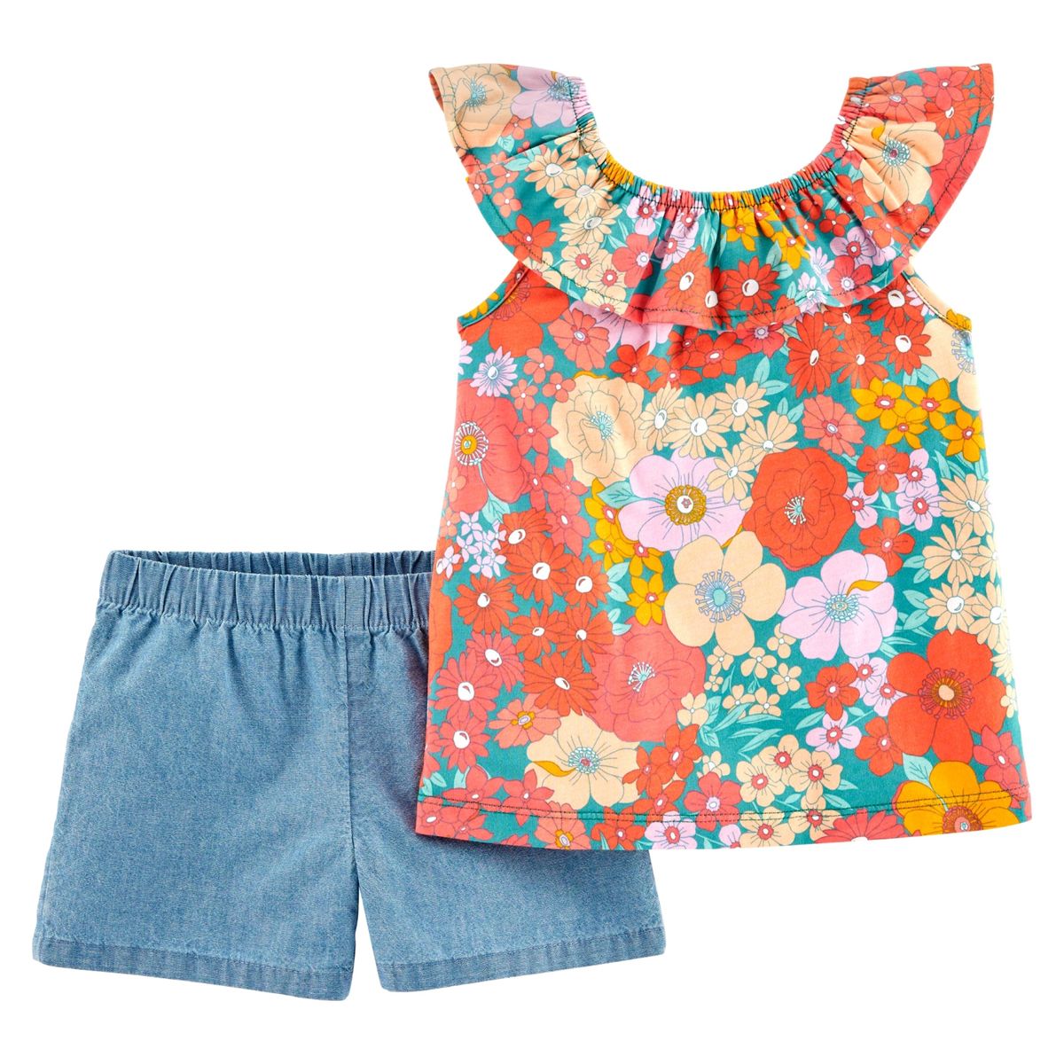 CARTER'S - Conjunto 2 Piezas Blusa Floreada Y Short  Niña