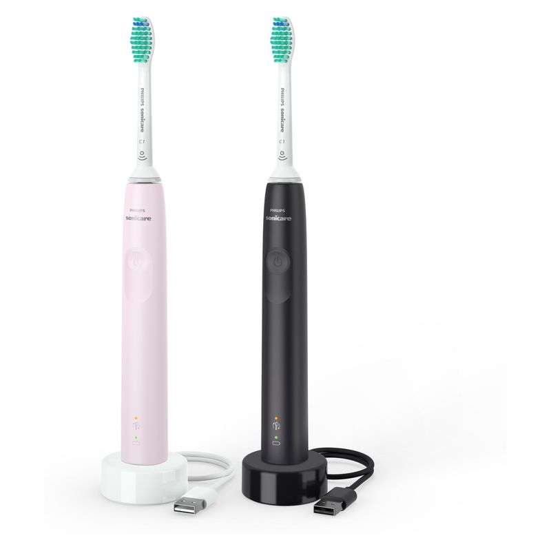 SONICARE - Pack Cepillos Eléctricos Sonicare Gemini Premium 3100 Negro + Hx3675/15