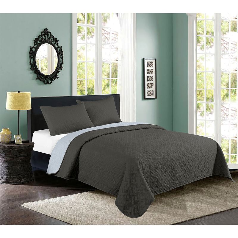 ILLUSIONS - Quilt Bicolor Black-Gray