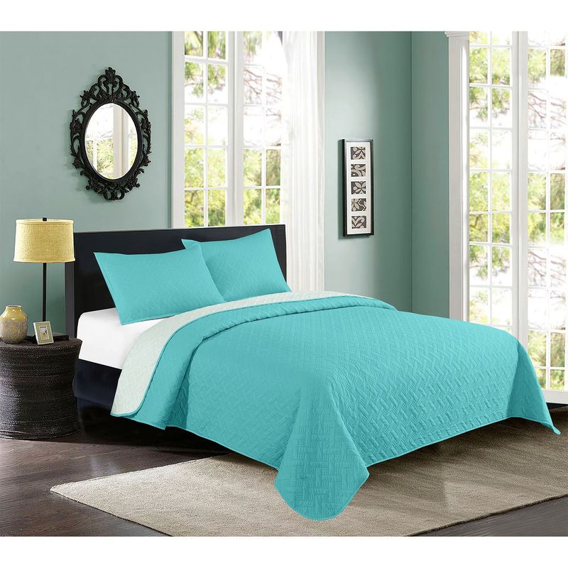 ILLUSIONS - Quilt Bicolor Turquesa