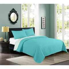 ILLUSIONS - Quilt Bicolor Turquesa