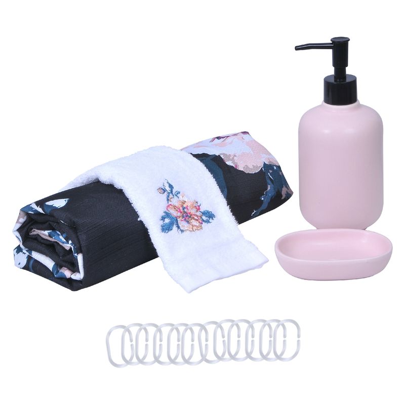 MASHINI - Cortina de baño decorativa poliéster 180cms Mashini