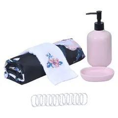 MASHINI - Cortina de baño decorativa poliéster 180cms