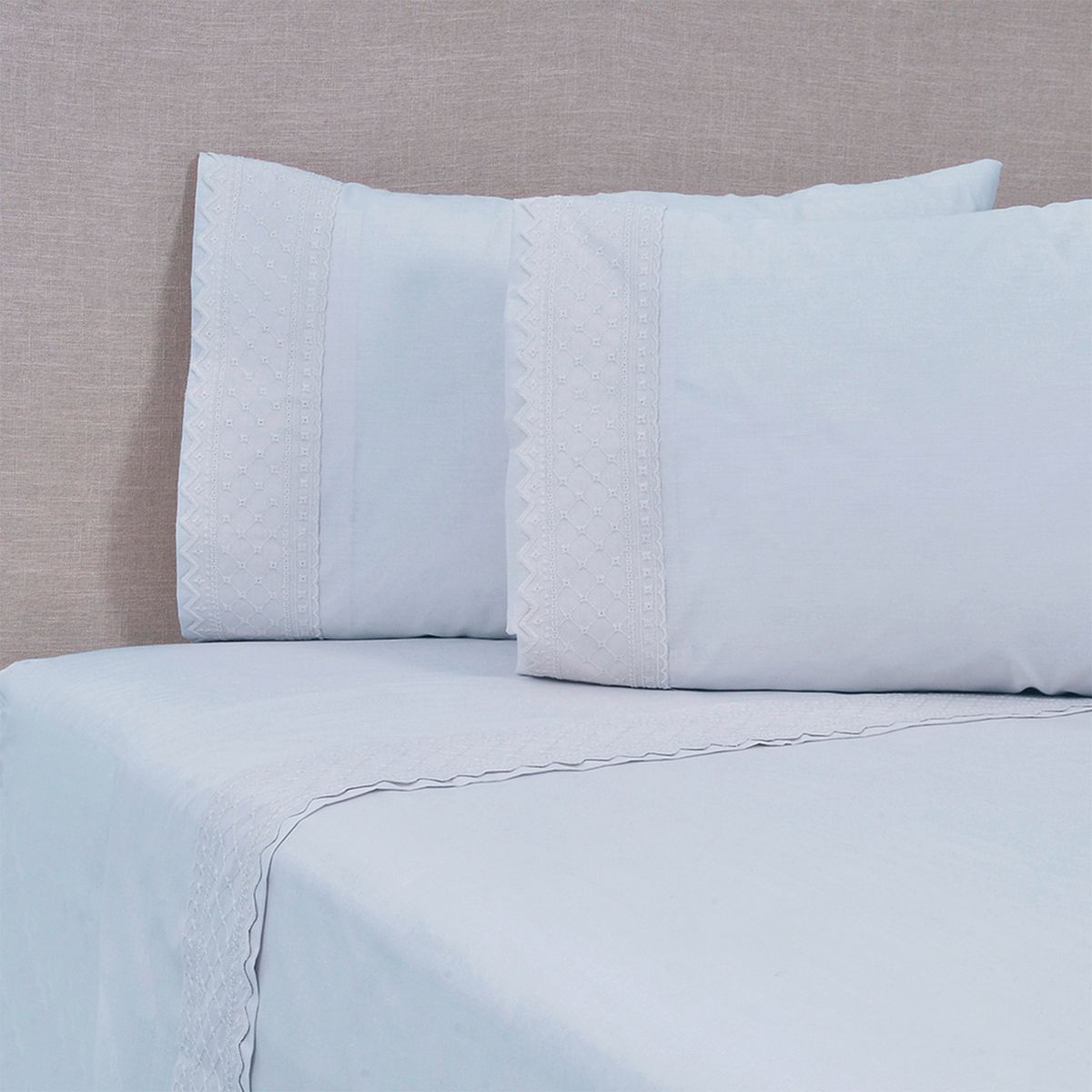 MASHINI - Juego de Sábanas Broderie Bricks Spa Mashini