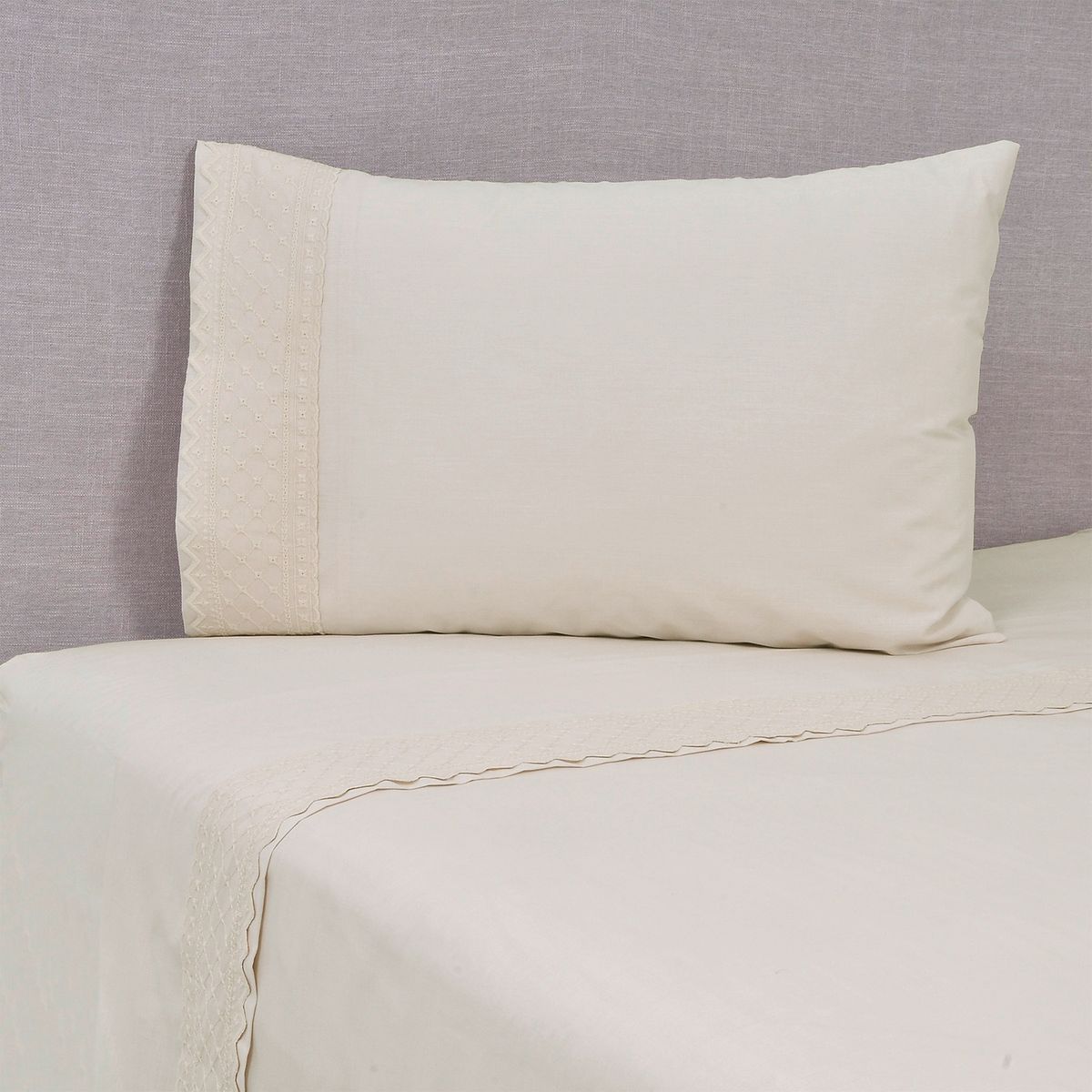 MASHINI - Juego de Sábanas Broderie Bricks Spa Mashini