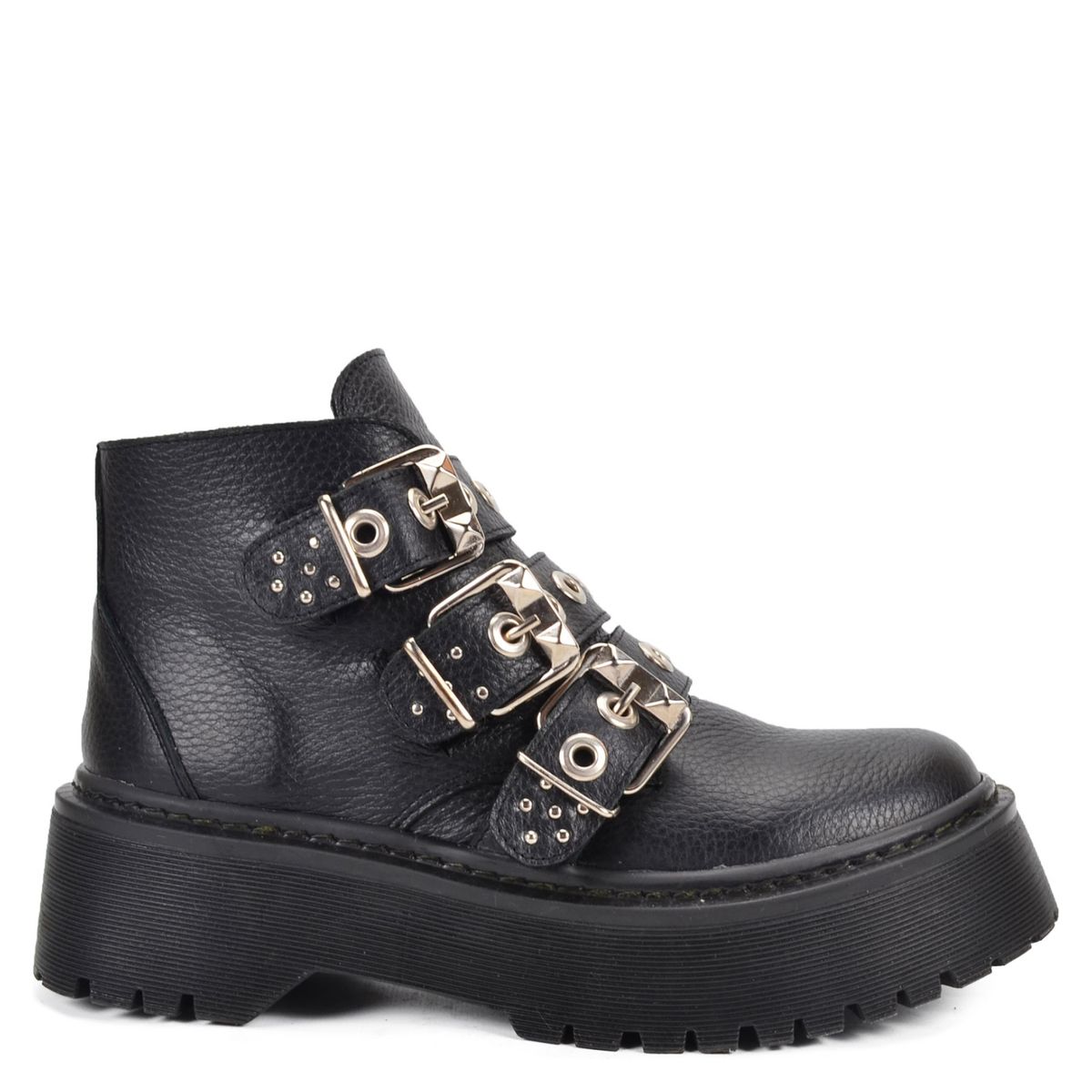 JOKU - Botín Mujer Cuero Negro Joku