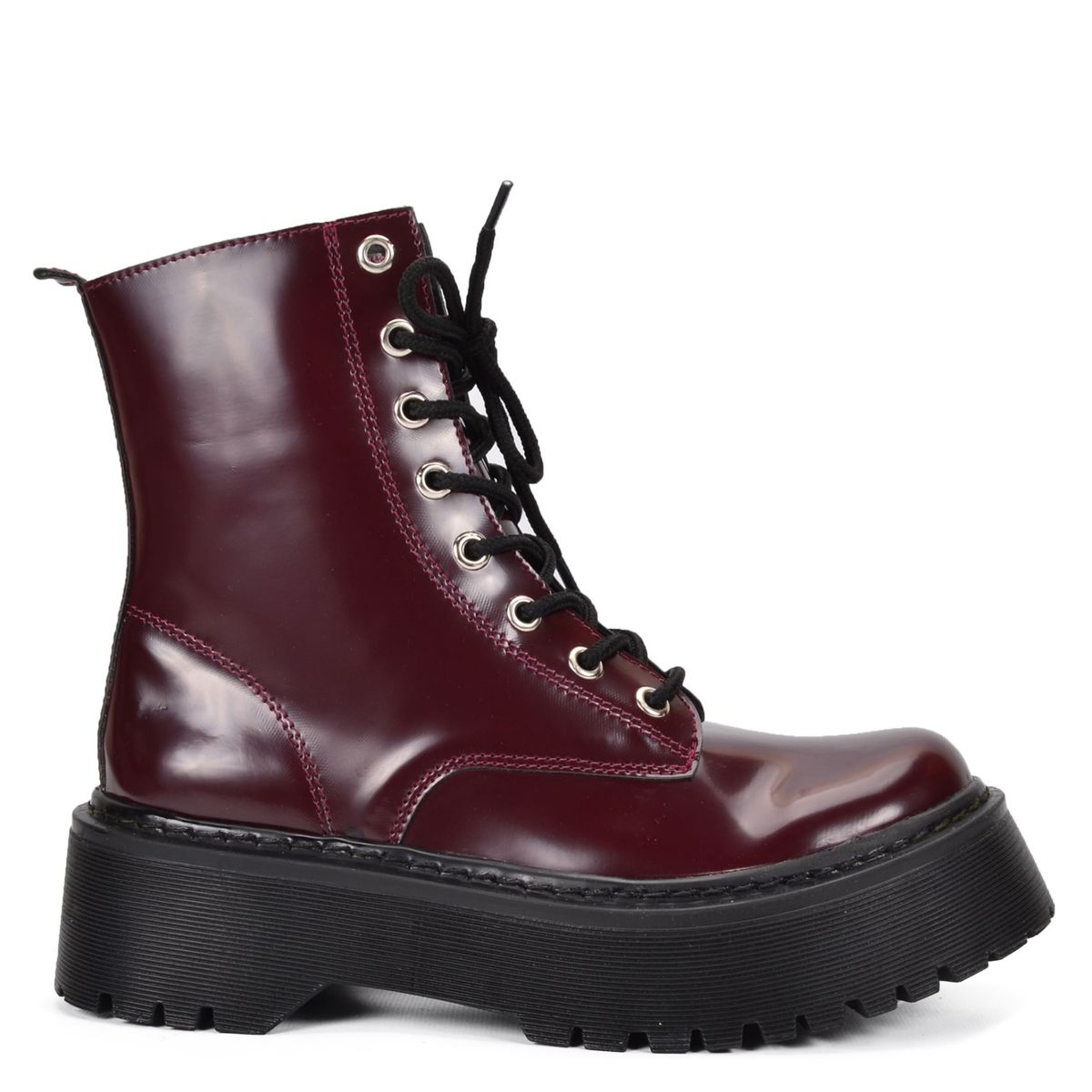 JOKU - Botín Mujer Cuero Burdeo Joku