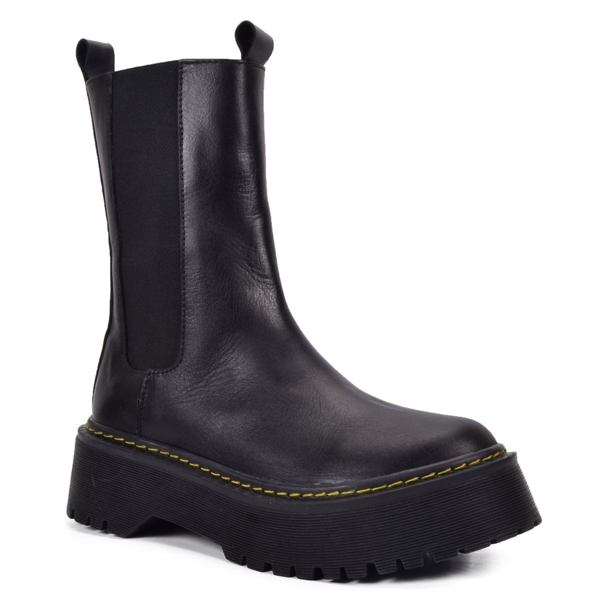 JOKU - Bota Mujer Cuero Negro Joku