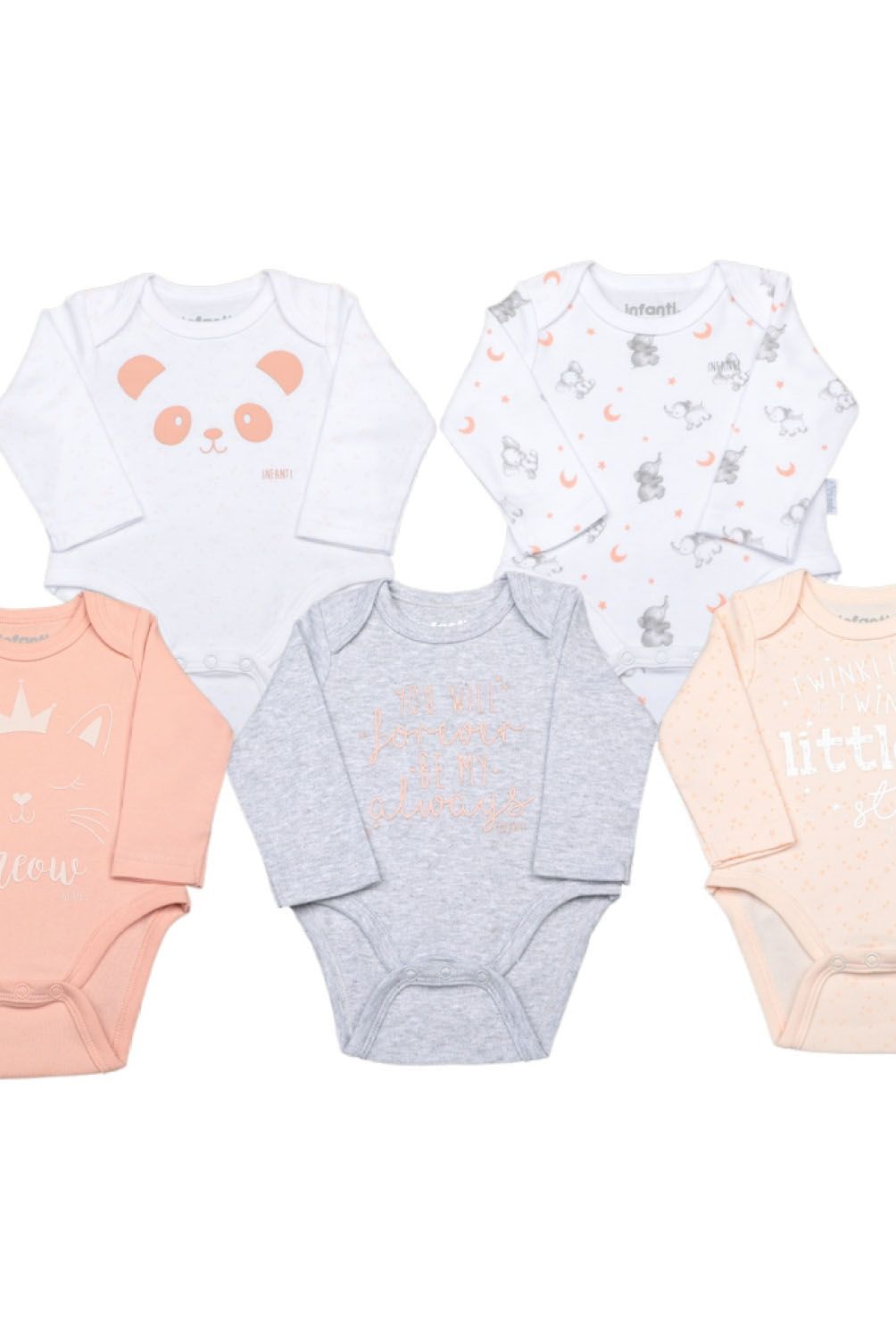 INFANTI - Pack 5 Piezas Body Algodón Niña