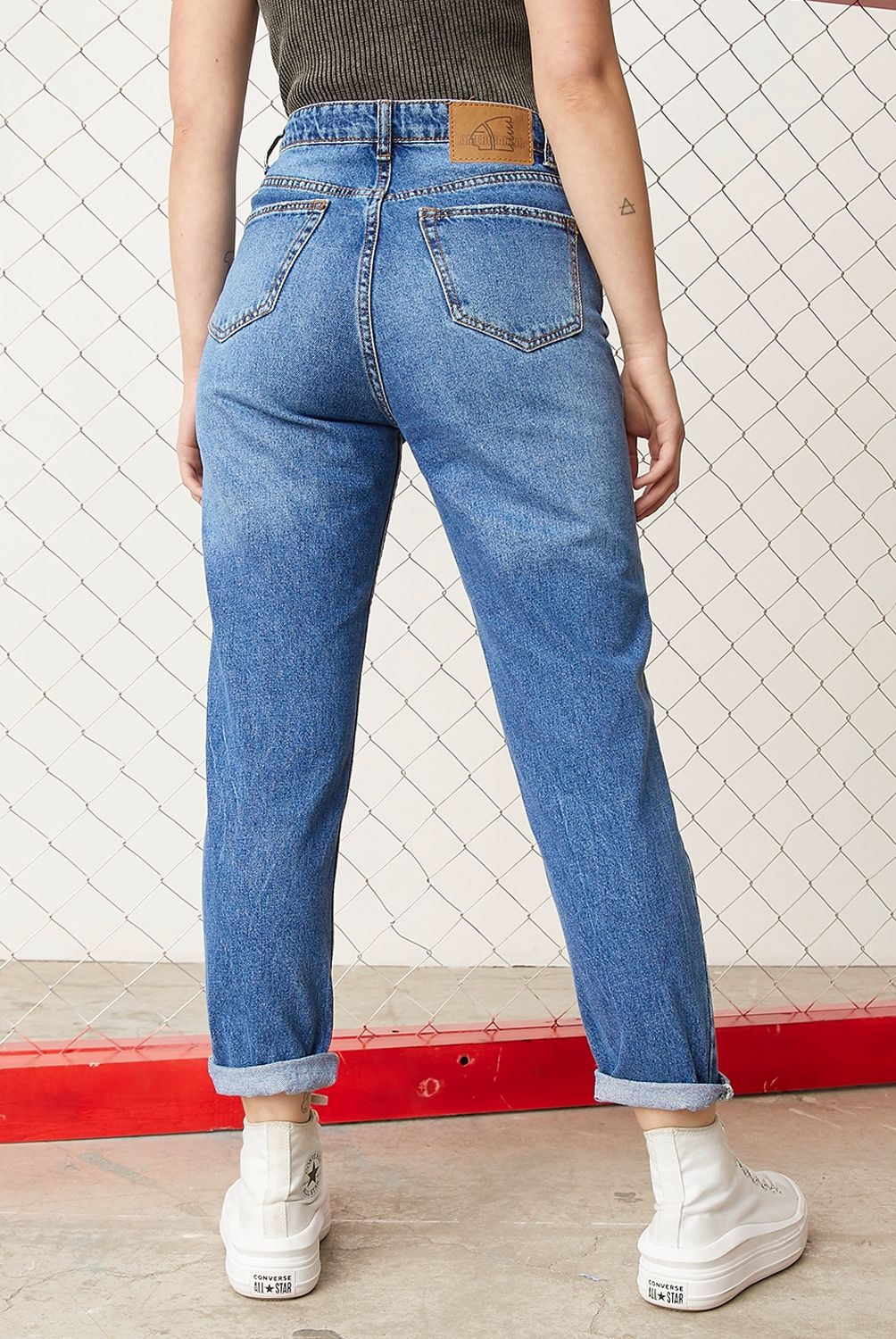 AMERICANINO - Americanino Jeans Mom Tiro Alto Algodón Mujer