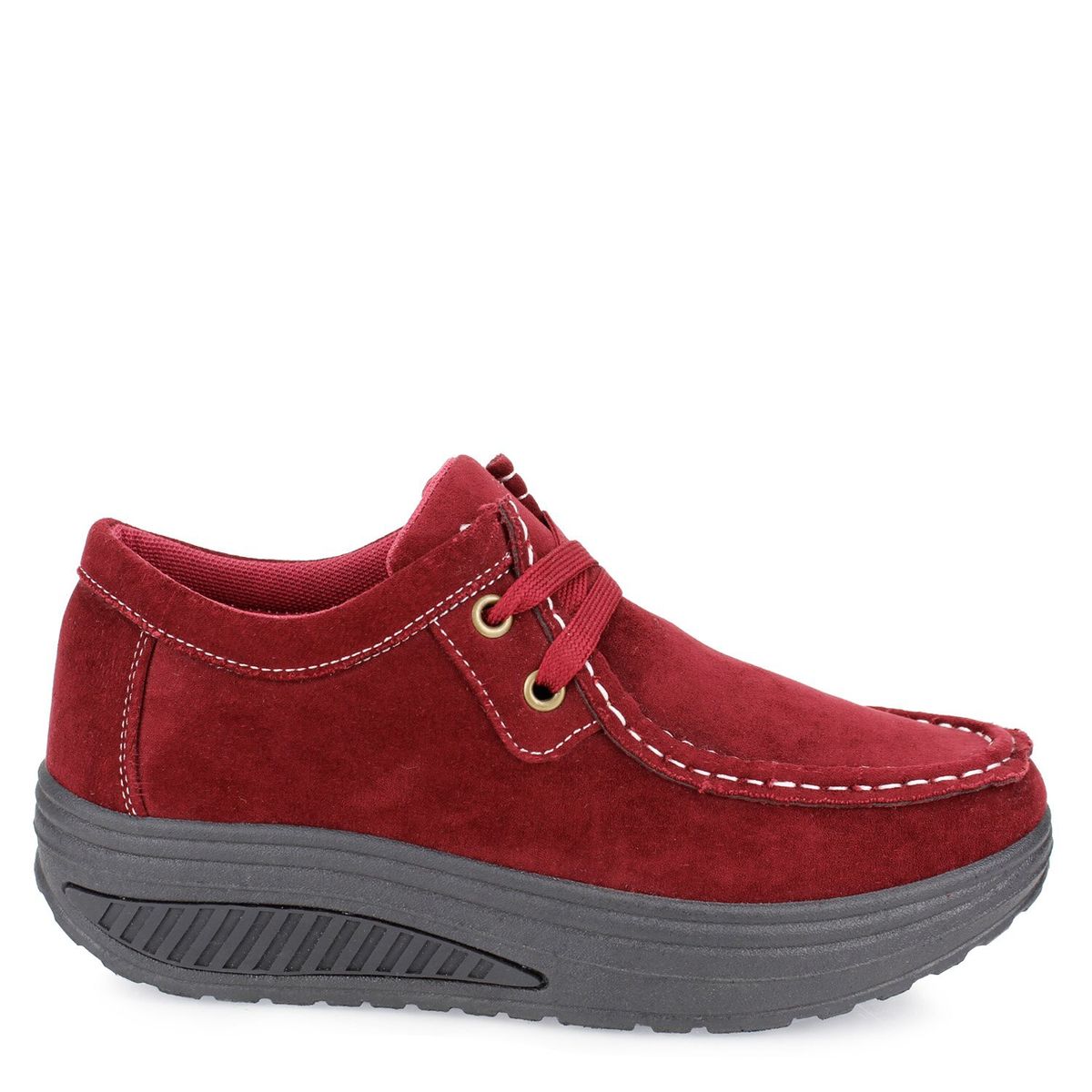 NEW WALK - Zapatilla Casual Mujer Roja Bermellón