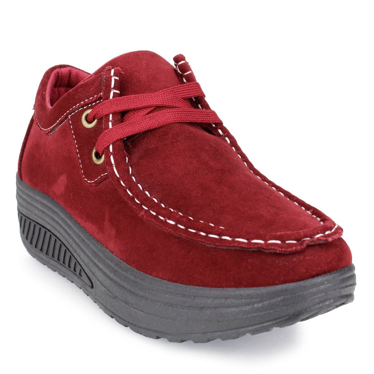 NEW WALK - Zapatilla Casual Mujer Roja Bermellón