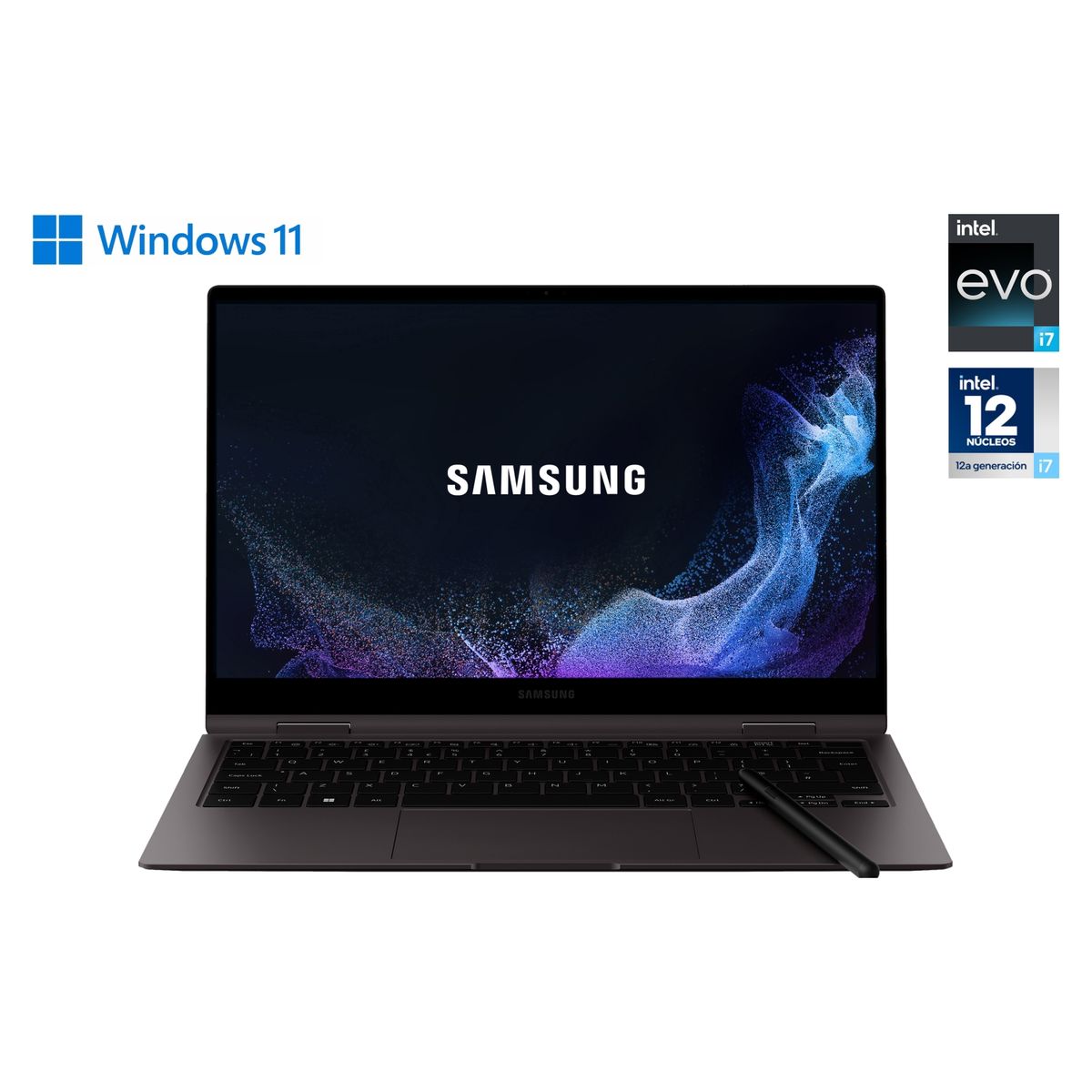 SAMSUNG - Galaxy Book2 Pro 360 I7 1260P 12va 16GB RAM 512GB SSD 13.3" 360 TOUCH CON S PEN Windows 11