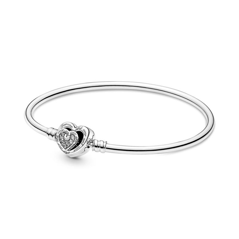 PANDORA - Pulsera Rígido Corazones Entrelazados Infinitos Mujer Pandora