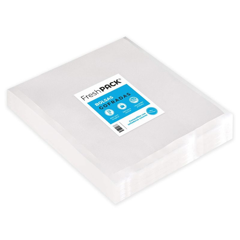 FRESHPACK - 100 Bolsas Sellado Vacío 20X20 Selladora Casera