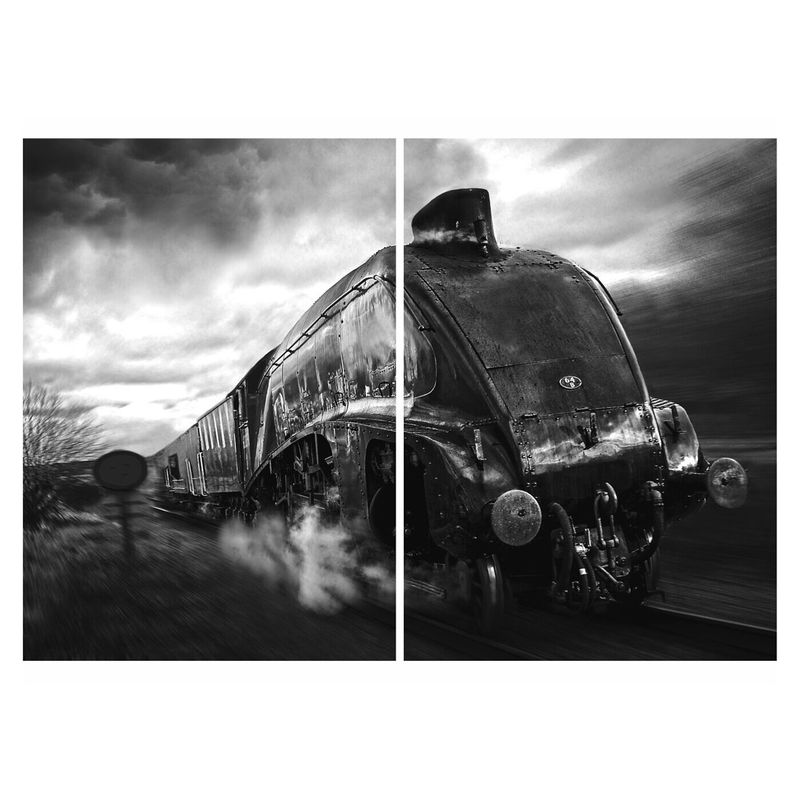 ID1SG IMPRESION DIGITAL1 - Cuadro Paisaje Tren Veloz Textura y Marco