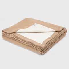 MICA - Frazada De Lana King Escocés Camel 260X220 Cm