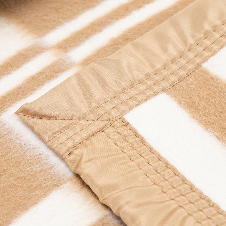 Frazada Lana Diseño Escocés Beige