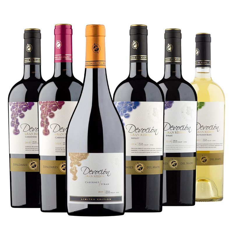 ESPALDARES - CAJA X 6 MIX VINOS DEVOCIÓN GRAN RESERVA