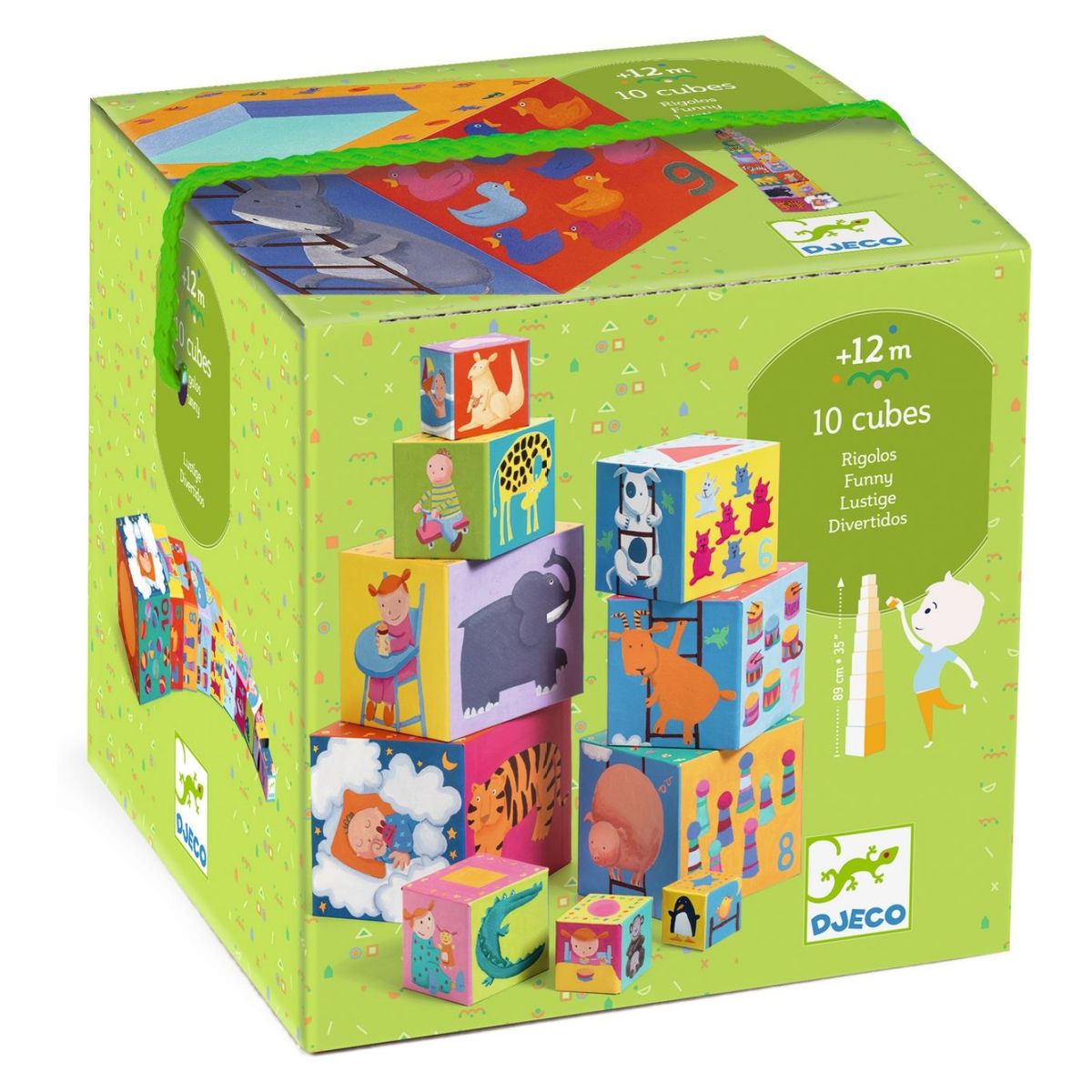 DJECO - Djeco Cubos Apilables Graciosos 10 Piezas