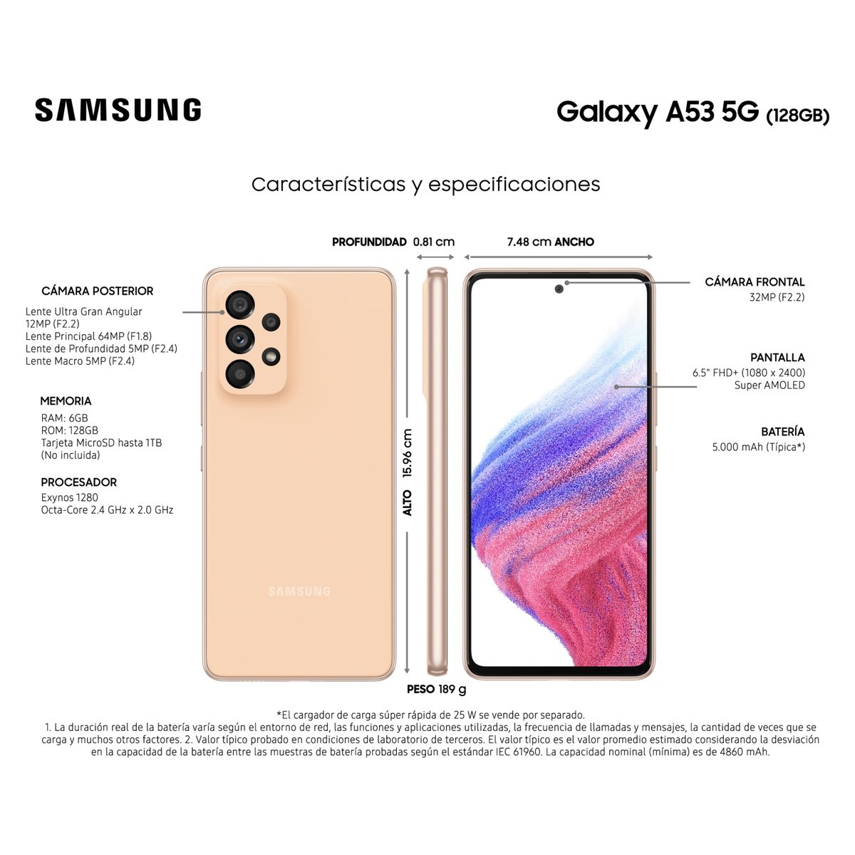 SAMSUNG - Celular Smartphone Samsung Galaxy A53 5G 128 GB