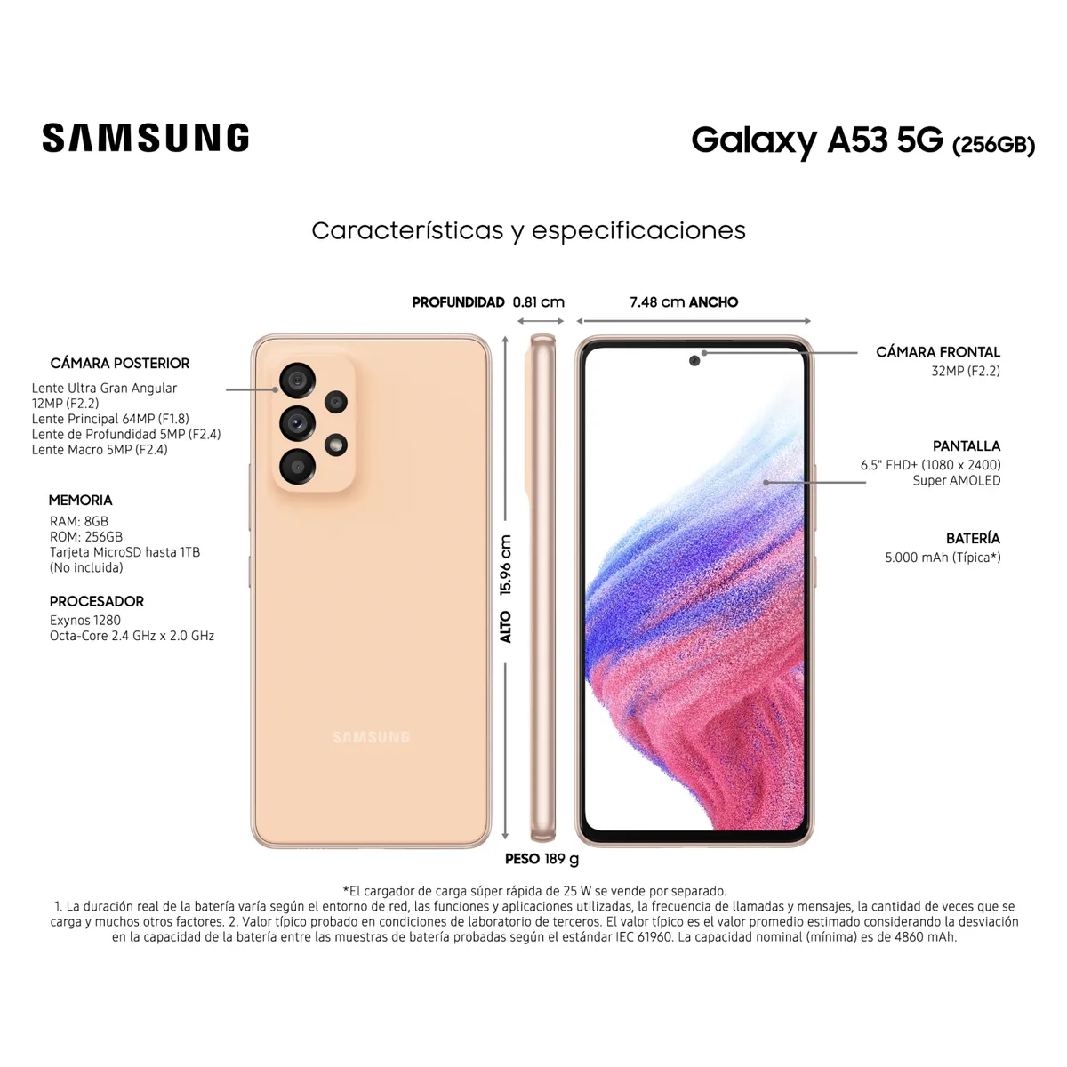 SAMSUNG - Celular Smartphone Samsung Galaxy A53 5G 256 GB