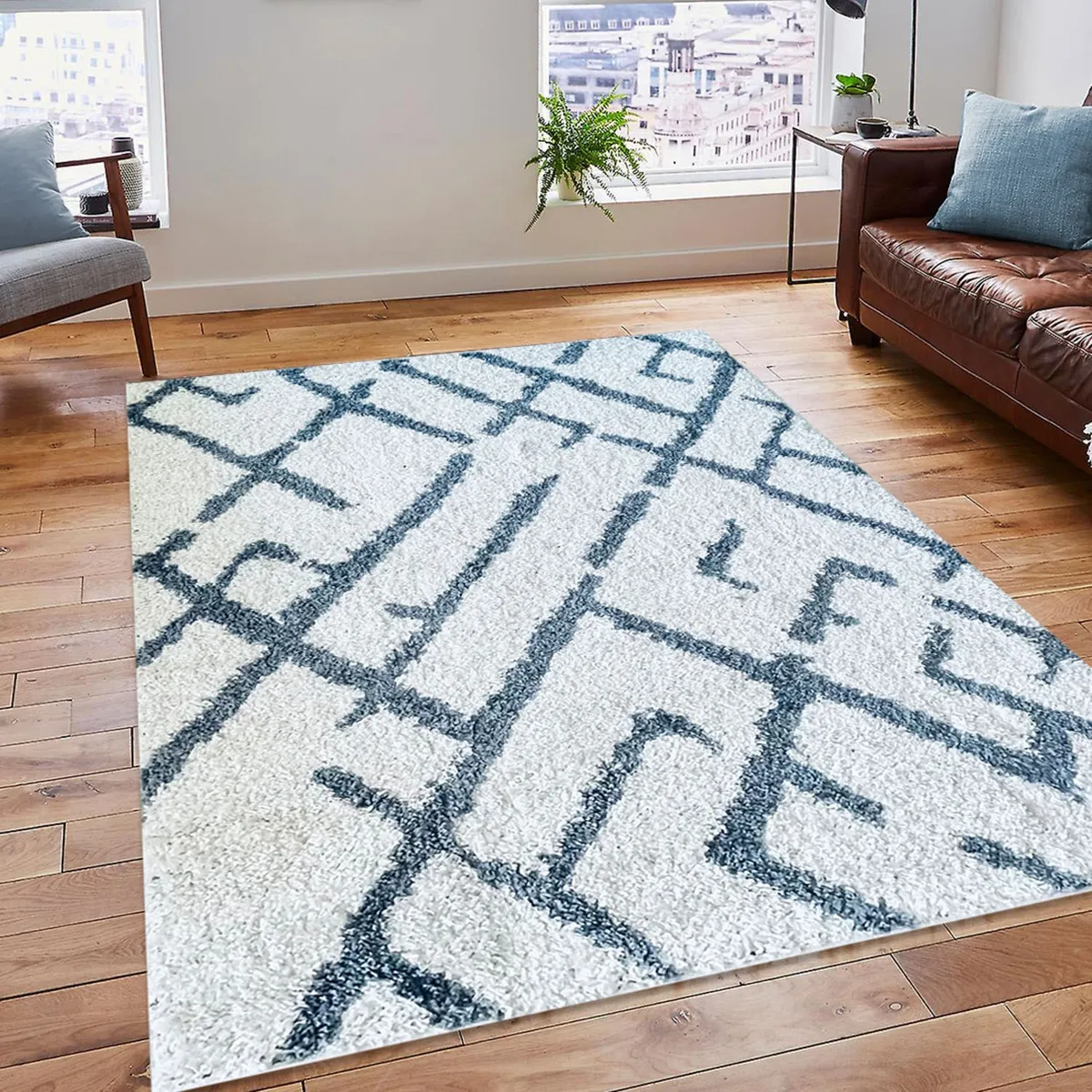 IDETEX - Alfombra Shaggy Gardenia 150X200 Cm Idetex