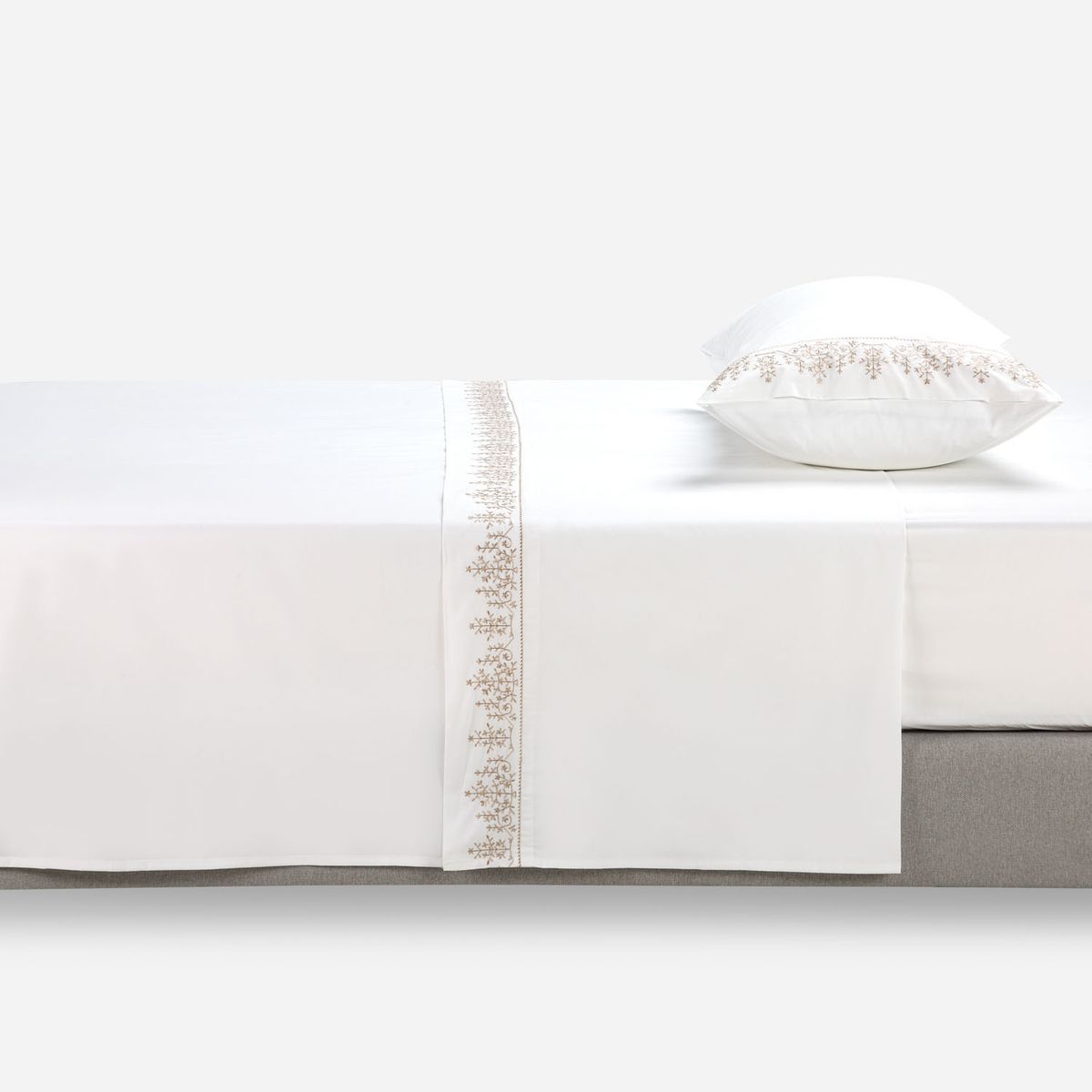 ROSEN - Juego de Sábanas 220 Hilos Bordada Floral Rosen