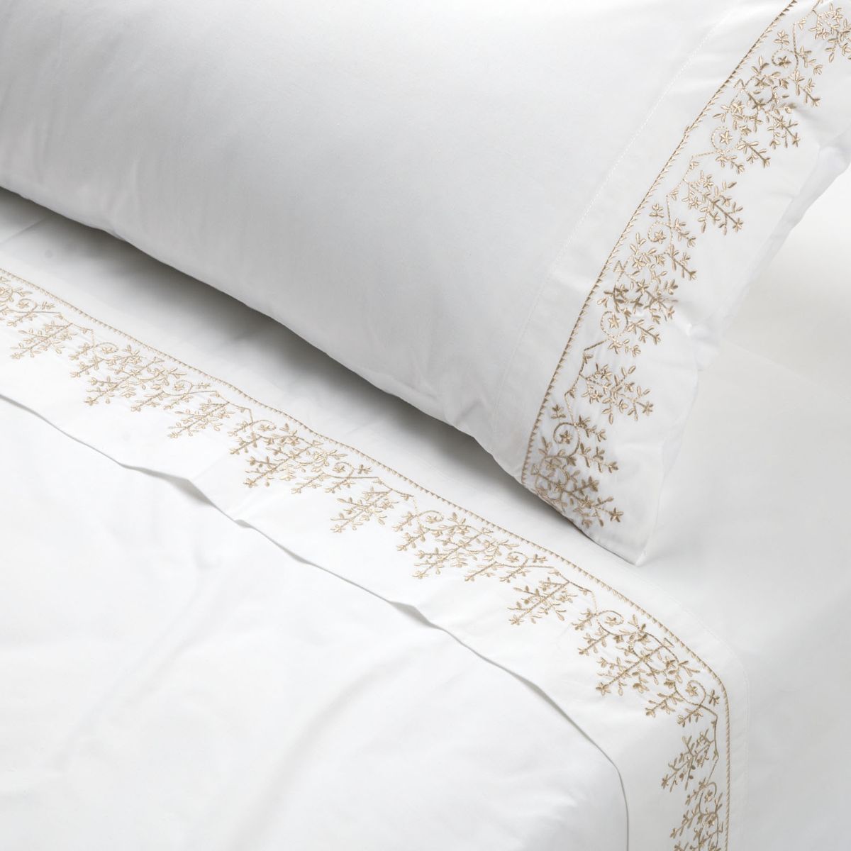 ROSEN - Juego de Sábanas 220 Hilos Bordada Floral Rosen