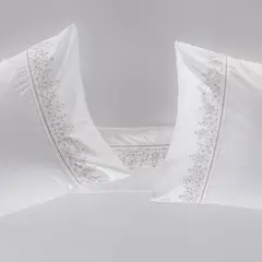 ROSEN - Juego de Sábanas 220 Hilos Bordada Floral
