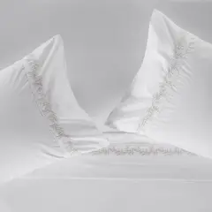 ROSEN - Juego de Sábanas 220 Hilos Bordada Botánica