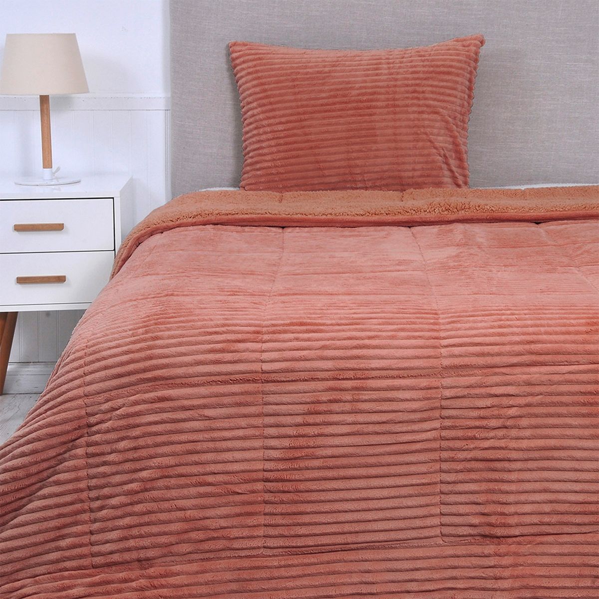 MASHINI - Plumón Corduroy Coral Sherpa