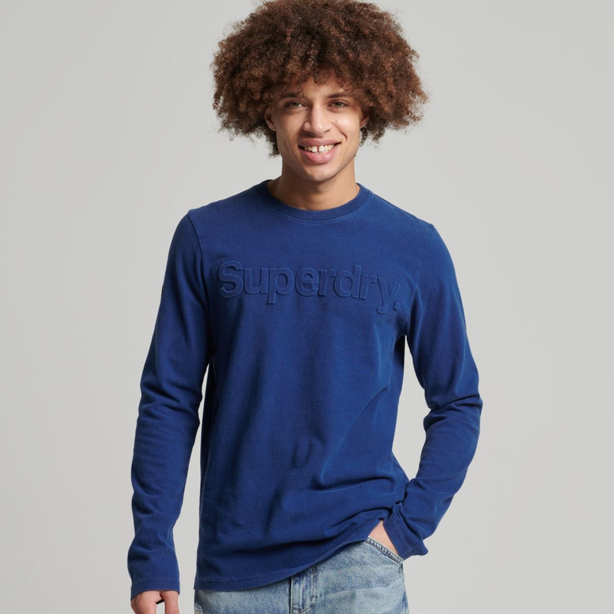 SUPERDRY - Superdry Polera Manga Larga Algodón Hombre