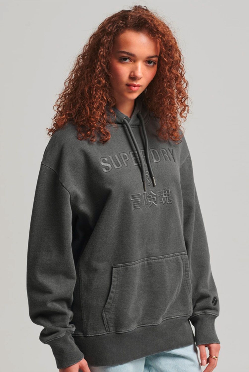 SUPERDRY - Superdry Polerón Oversize De Hilo Teñido En Prenda Con Capucha Y Logotipo Code Mujer