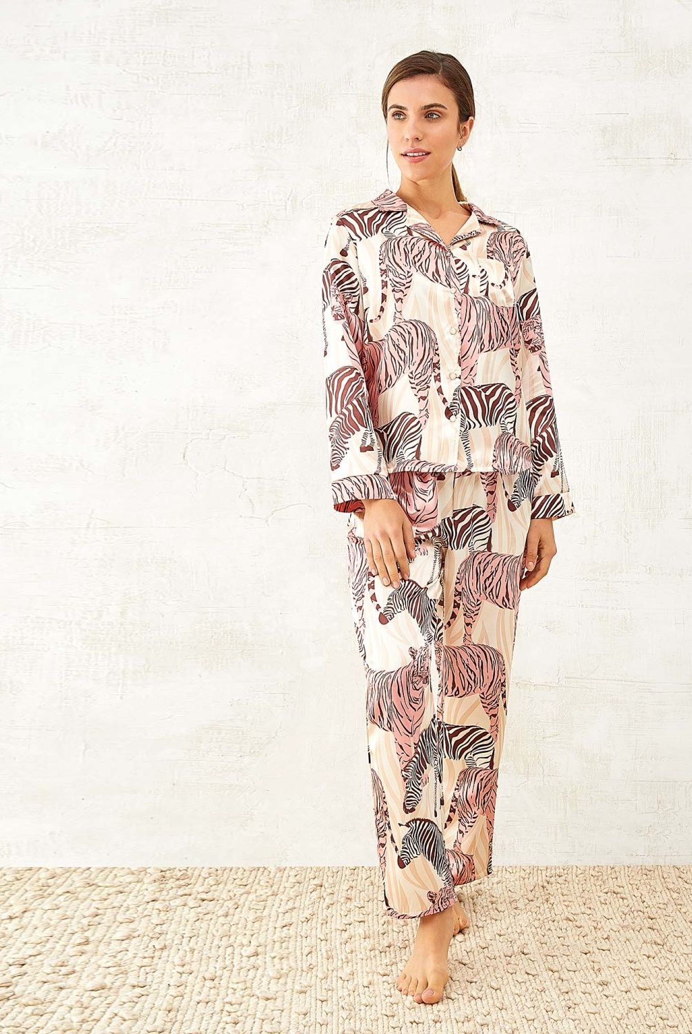 LOUNGE - Lounge Set Pijama Mujer Manga Larga + Colet + Estuche