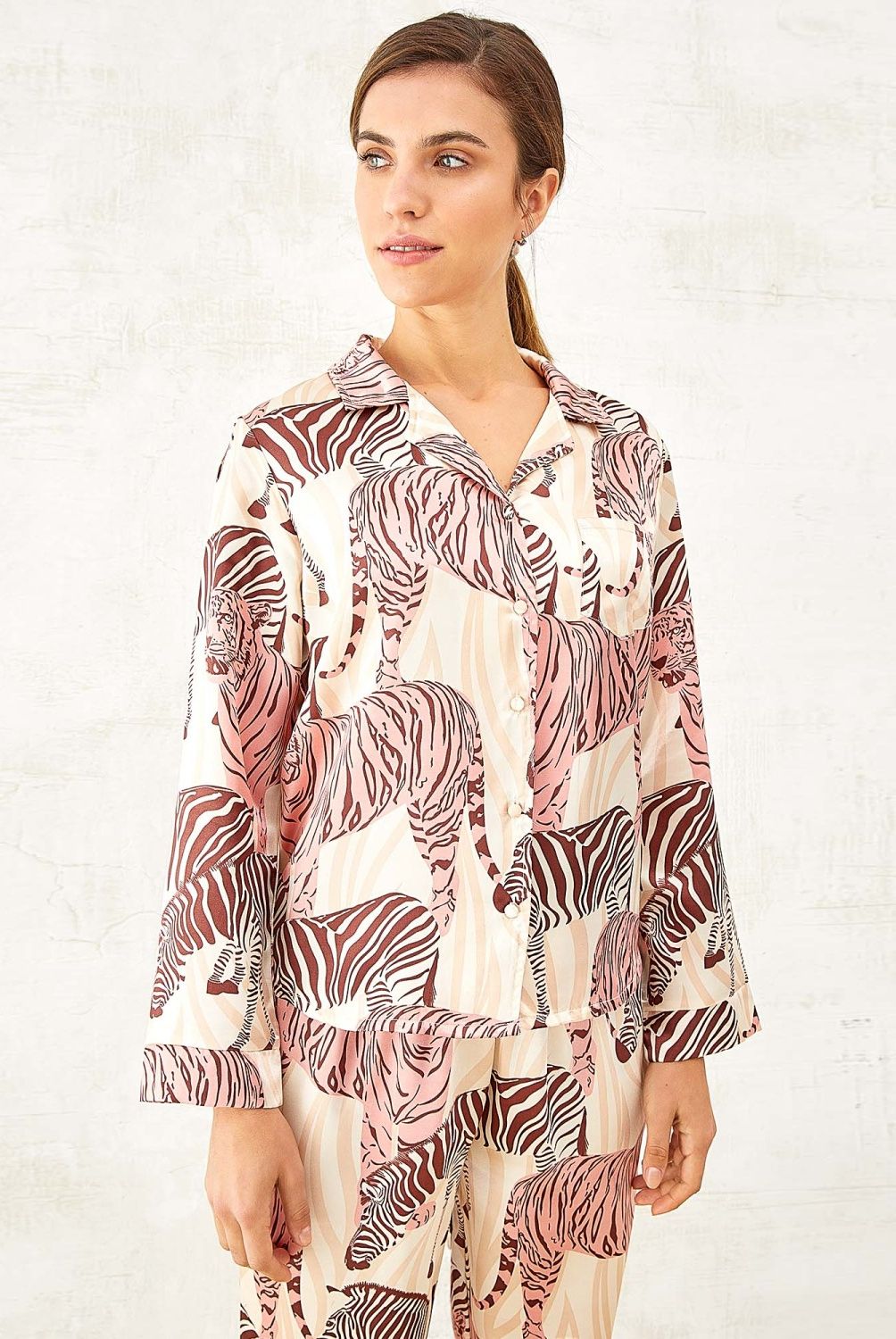 LOUNGE - Lounge Set Pijama Mujer Manga Larga + Colet + Estuche