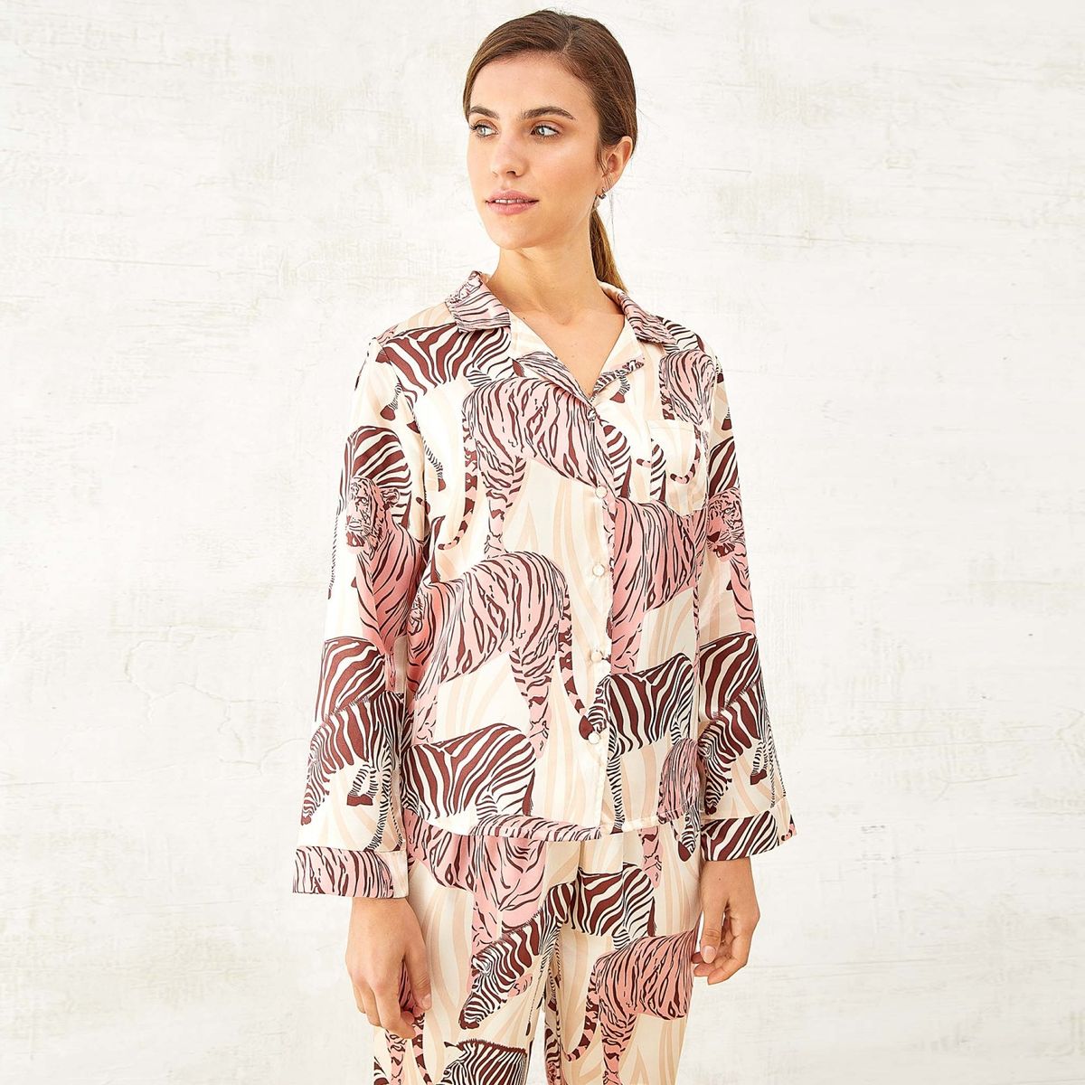 LOUNGE - Lounge Set Pijama Mujer Manga Larga + Colet + Estuche