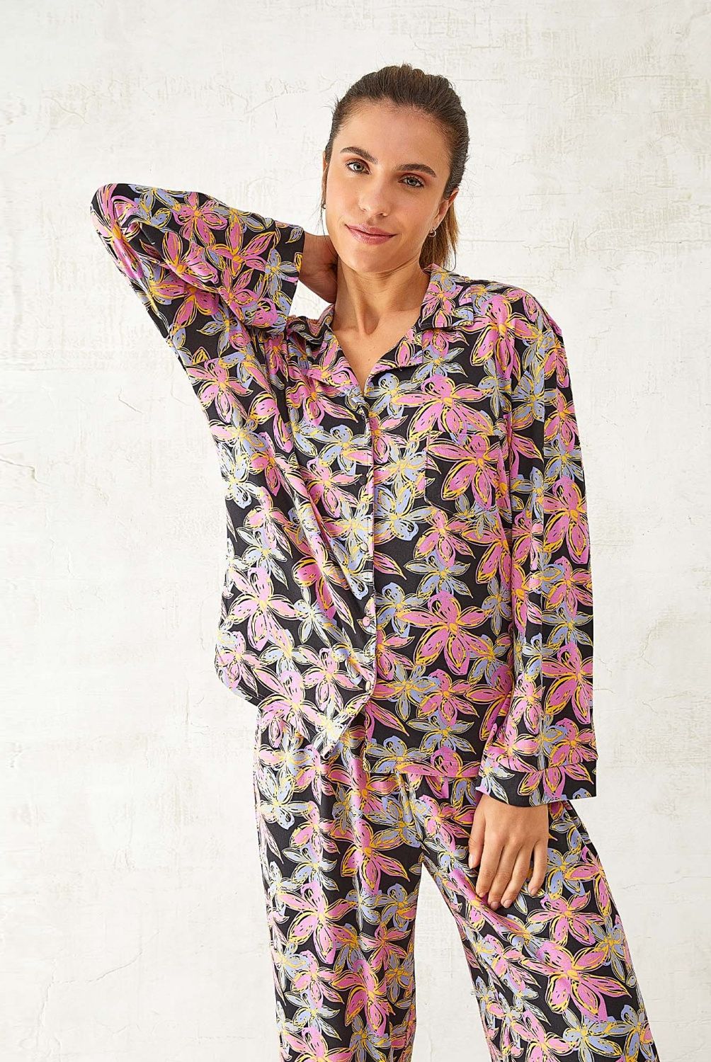 LOUNGE - Lounge Set Pijama Mujer Manga Larga + Colet + Estuche