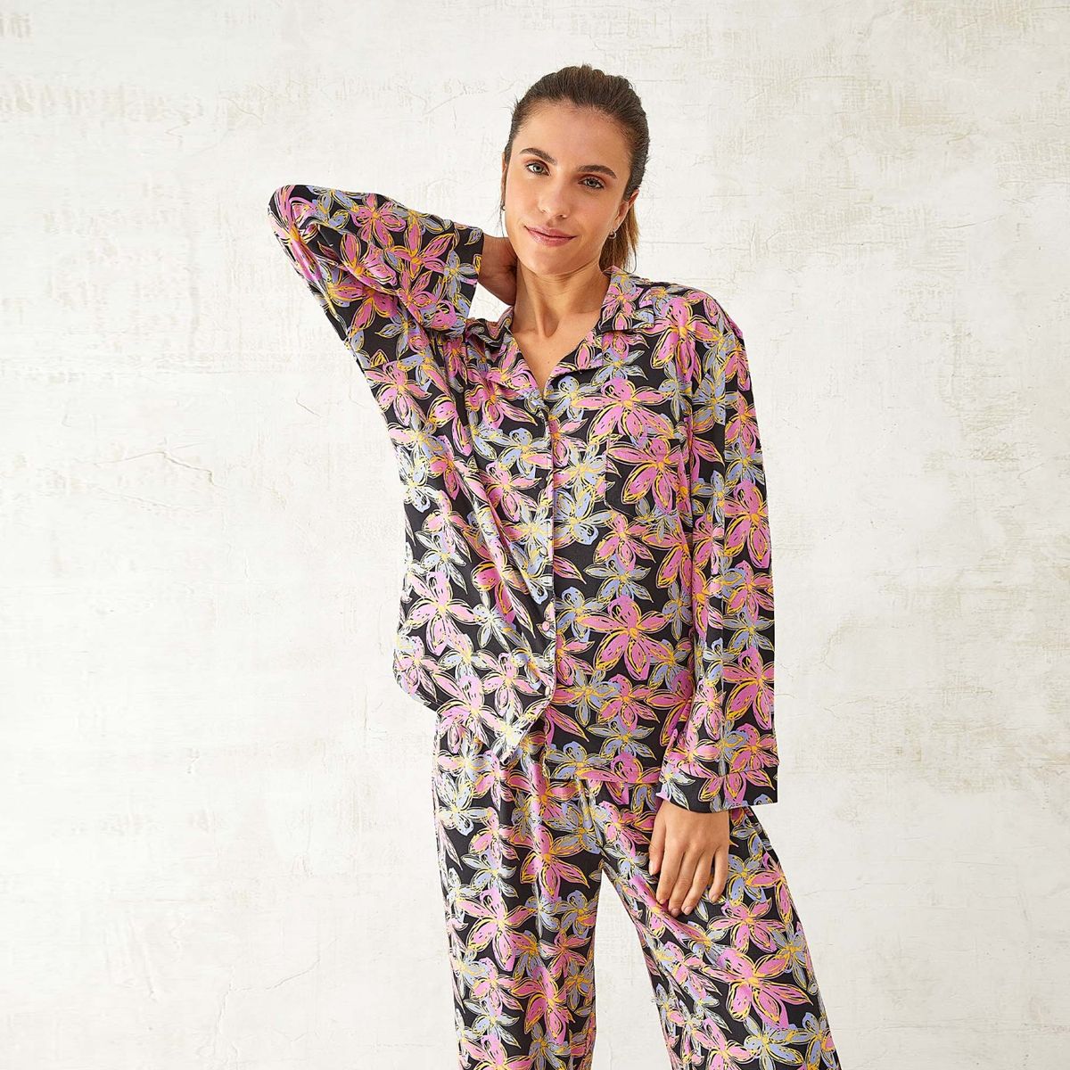 LOUNGE - Lounge Set Pijama Mujer Manga Larga + Colet + Estuche