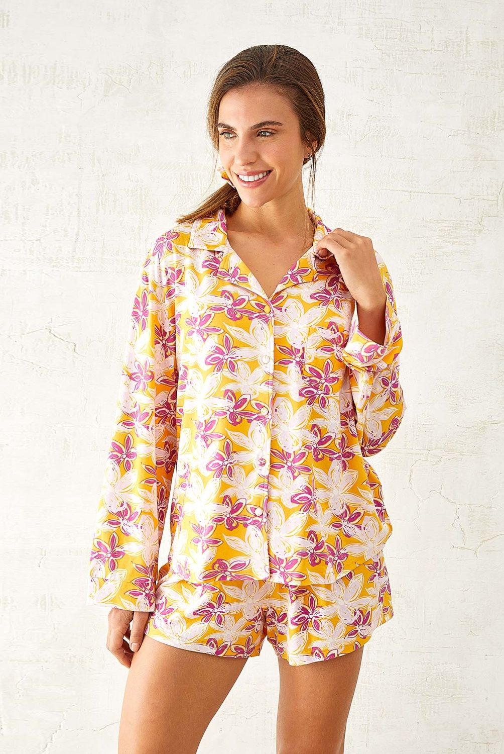 LOUNGE - Lounge Set Pijama Mujer Manga Larga + Colet + Estuche