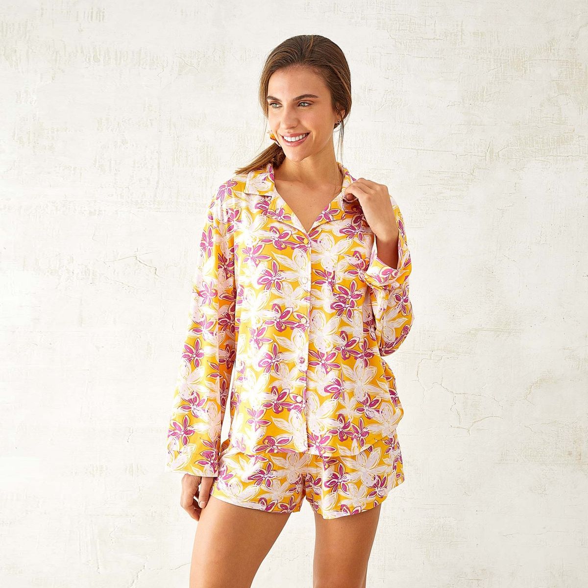 LOUNGE - Lounge Set Pijama Mujer Manga Larga + Colet + Estuche