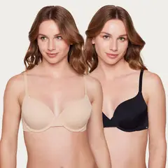 CHIC FRANCE - Pack De 2 Sostenes Push Up Mujer
