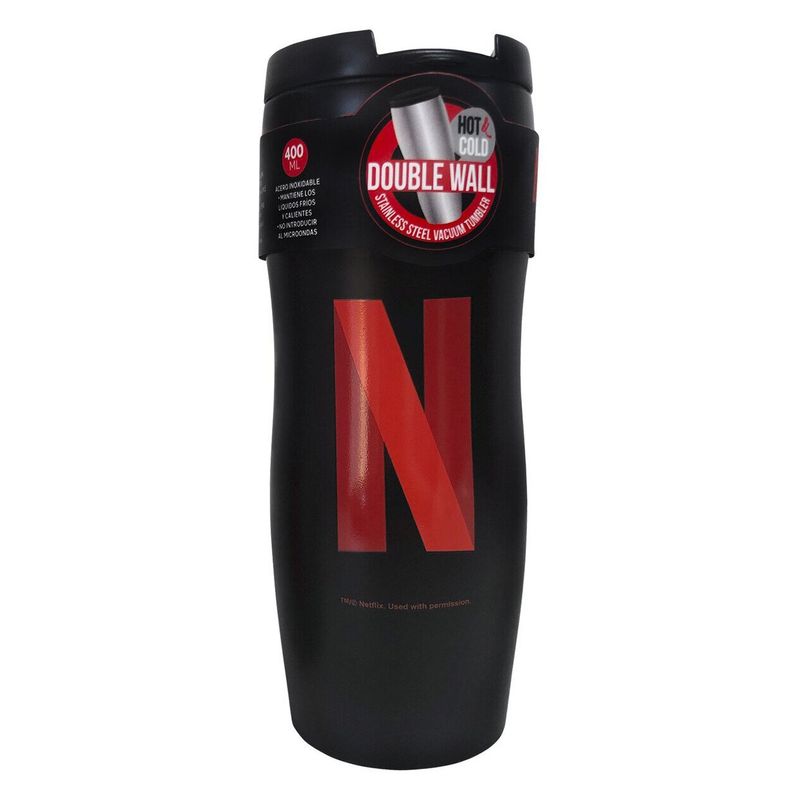 RINGA - Tumbler Térmico 400 ml Negro Netflix