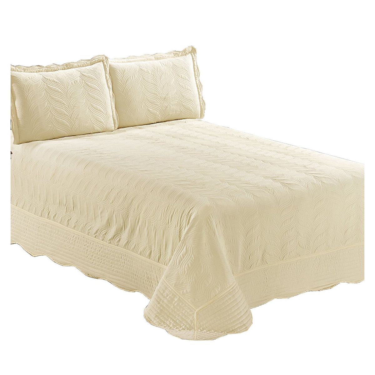 MALLORCA - Quilt Bordado 15 Plazas Versailles Crudo