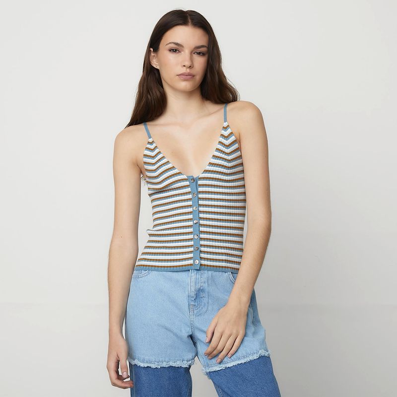 BROWNIE - Crop Top Lineas Mujer Brownie