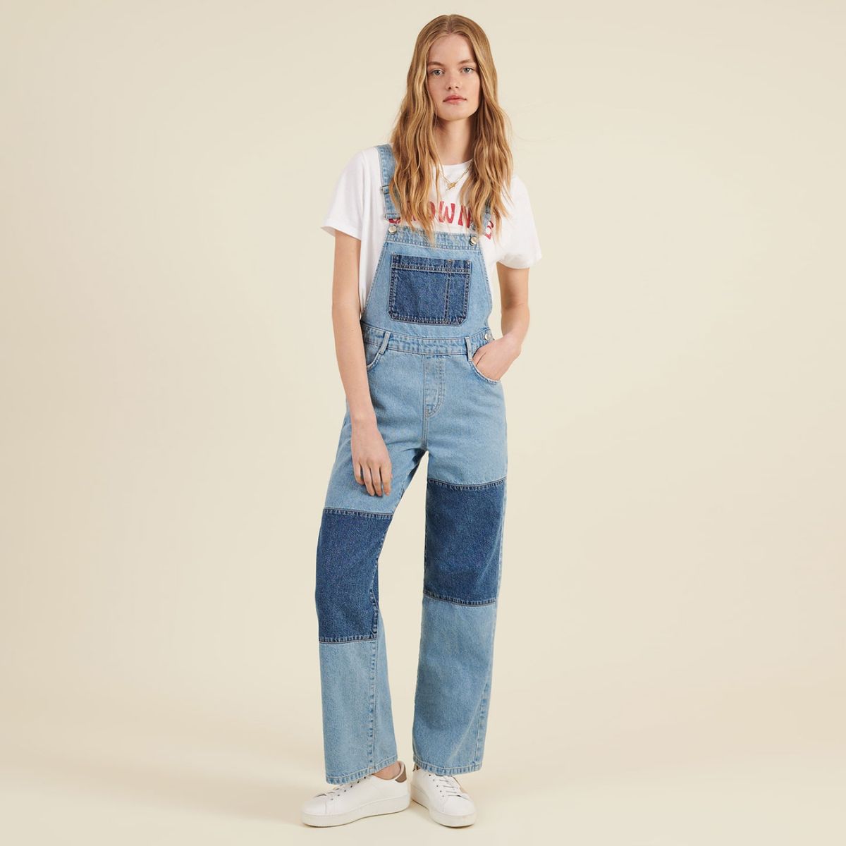 BROWNIE - Brownie Jardinera Jeans Patchwork Mujer